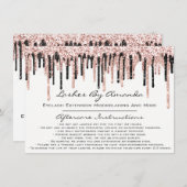 アフターケアの指示の点滅バラドリップメイクアップ 招待状 (正面/裏面)