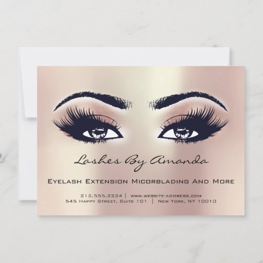 アフターケアの指示の点滅バラ赤面メイクアップ 招待状 (裏面)