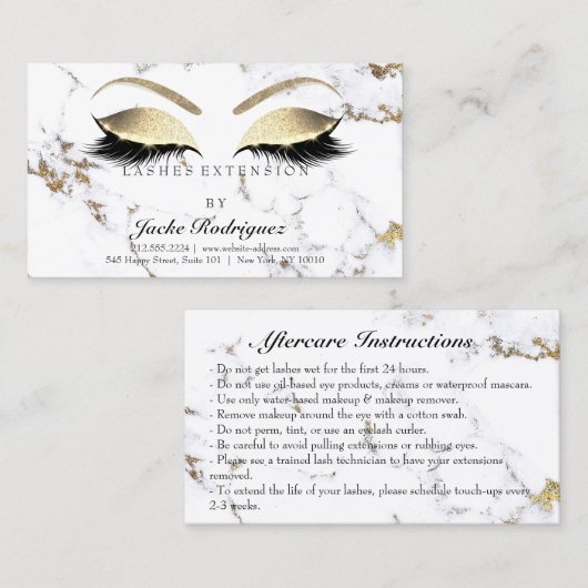 アフターケアの指示は大理石の黄金の目を点滅 名刺 (正面/裏面)