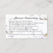 アフターケアの指示は大理石の黄金の目を点滅 名刺 (裏面)