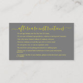 アフターケアの指示は金ゴールドロゴQRコードを点滅 名刺 (裏面)