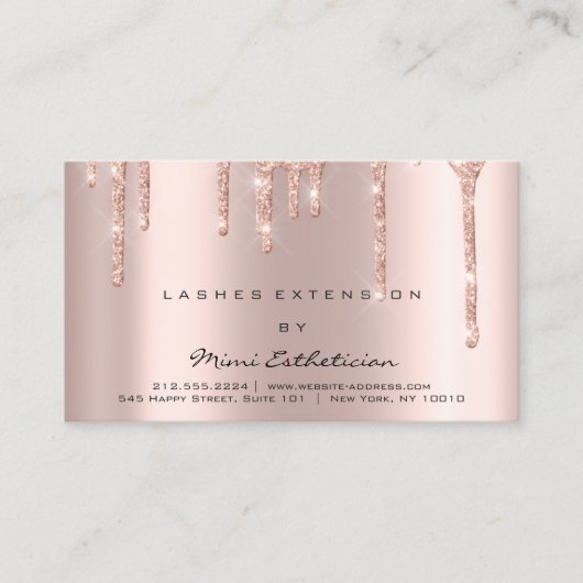 アフターケアの指示まつげのバラ金ゴールドスパークリー 名刺 (正面)