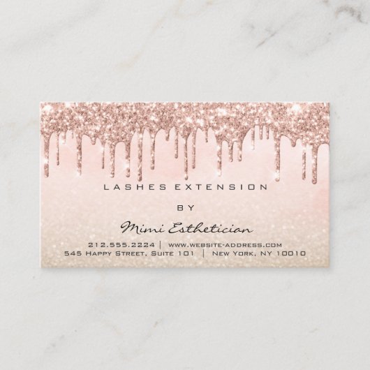 アフターケアの指示まつげバラグリッタードリップ 名刺 (正面)