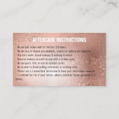 アフターケアの指示まつげバラ金ゴールドきらめき 名刺 (裏面)