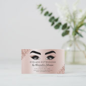 アフターケアの指示まつげバラ金ゴールドピンク 名刺 (スタンド正面)