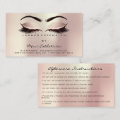 アフターケアの指示まつげバラ金ゴールド真珠 名刺 (正面/裏面)