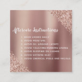 アフターケアの指示まつげバラ金ゴールド スクエア名刺 (裏面)