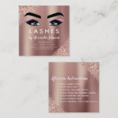 アフターケアの指示まつげバラ金ゴールド スクエア名刺 (正面/裏面)