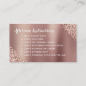 アフターケアの指示まつげバラ金ゴールド 名刺 (裏面)