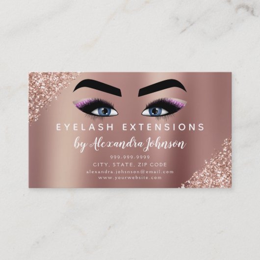 アフターケアの指示まつげバラ金ゴールド 名刺 (正面)