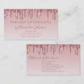 アフターケアの指示まつげバラ金ゴールド 名刺 (正面/裏面)