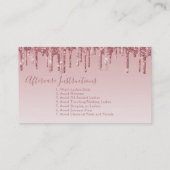 アフターケアの指示まつげバラ金ゴールド 名刺 (裏面)