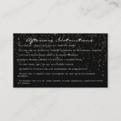 アフターケアの指示まつげメイクアップブラック金ゴールド 名刺 (裏面)