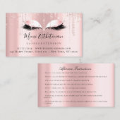 アフターケアの指示まつ毛バラピンクの目 名刺 (正面/裏面)