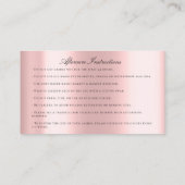 アフターケアの指示まつ毛バラピンクの目 名刺 (裏面)