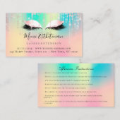 アフターケアの指示まつ毛ピンクグラデーションの目 名刺 (正面/裏面)