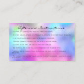 アフターケアの指示まつ毛ピンクドリップサンキュー 名刺 (裏面)