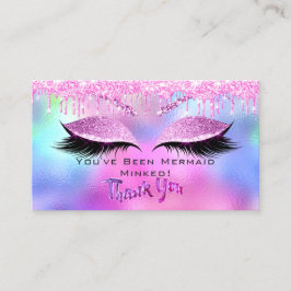 アフターケアの指示まつ毛ピンクドリップサンキュー 名刺