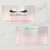 アフターケアの指示まつ毛ピンクパールアイ 名刺 (正面/裏面)