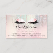 アフターケアの指示まつ毛ピンクパールアイ 名刺 (正面)