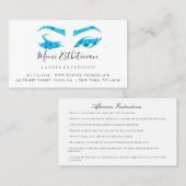 アフターケアの指示まつ毛ホワイトブルー目 名刺 (正面/裏面)