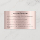 アフターケアの指示まつ毛ローズストリングルクス 名刺 (裏面)