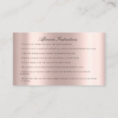 アフターケアの指示まつ毛ローズストリングルクス 名刺 (裏面)