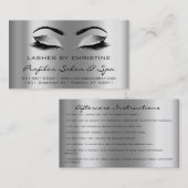 アフターケアの指示を点滅させる拡張シルブグレー 名刺 (正面/裏面)