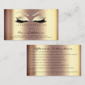 アフターケアの指示を点滅させる拡張セピア金ゴールド 名刺 (正面/裏面)
