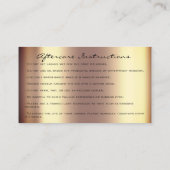 アフターケアの指示を点滅させる拡張セピア金ゴールド 名刺 (裏面)