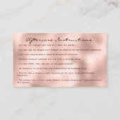 アフターケアの指示を点滅バラピンクスキニー 名刺 (裏面)