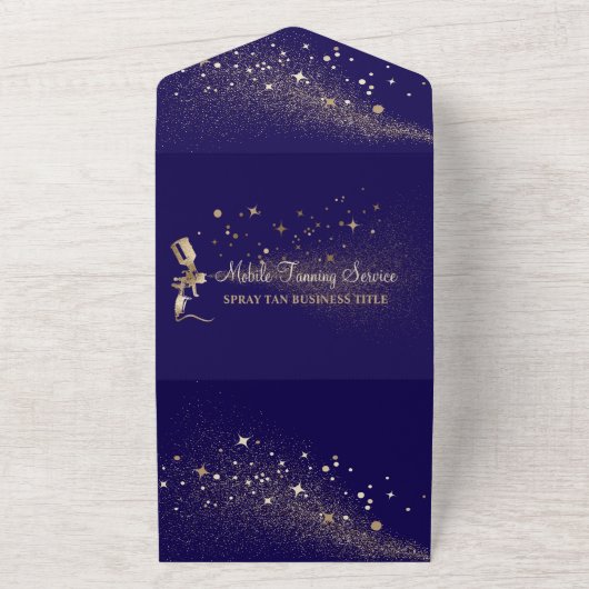 アフターケアの指示スプレータンフライヤー海軍 オールインワン招待状 (外側)