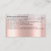 アフターケアの指示ピンクグリッタードリップスシルバー 名刺 (裏面)