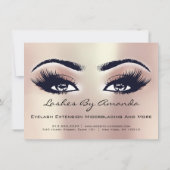 アフターケアの指示ピンクローズ金ゴールドピーチメイクアップ 招待状 (裏面)