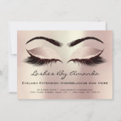 アフターケアの指示ピンクローズ金ゴールド赤面メイク 招待状 (裏面)