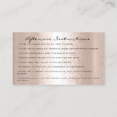 アフターケアの指示ブロウズロゴクラウンマイクロブレード 名刺 (裏面)