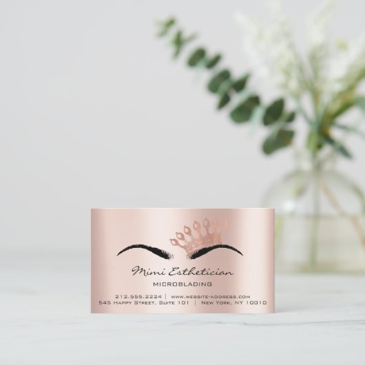 アフターケアの指示ブローズプリンセスマイクロブレイディング 名刺 (スタンド正面)