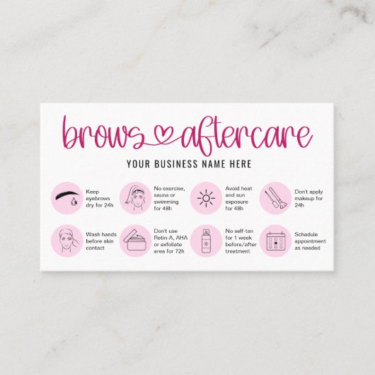 アフターケアの指示ブローマイクロブラッディングピ気にンク 名刺 (正面)