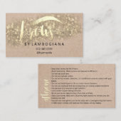 アフターケアの指示ブローマイクロブレードクラフト 名刺 (正面/裏面)