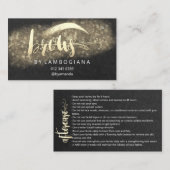 アフターケアの指示ブローマイクロブレードブラックブシン 名刺 (正面/裏面)