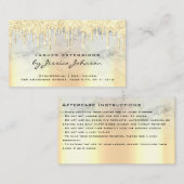 アフターケアの指示ラグジュアリー金ゴールドグリッター 名刺 (正面/裏面)