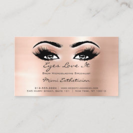 アフターケアの指示ラッシュエクステンションバラピーチ 名刺