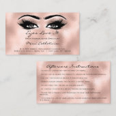 アフターケアの指示ラッシュエクステンションバラSkin 名刺 (正面/裏面)