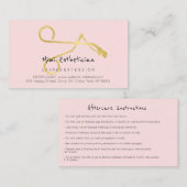 アフターケアの指示ラッシュカーブ金ゴールドピンク 名刺 (正面/裏面)