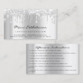 アフターケアの指示ラッシュシルバーグレーのドリップピンク 名刺 (正面/裏面)