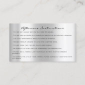 アフターケアの指示ラッシュシルバーグレーのドリップピンク 名刺 (裏面)