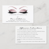 アフターケアの指示ラッシュスタジオピンクパステル 名刺 (正面/裏面)