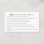 アフターケアの指示ラッシュスタジオピンクパステル 名刺 (裏面)