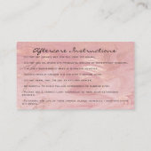 アフターケアの指示ラッシュスタジオピンクマーブル 名刺 (裏面)