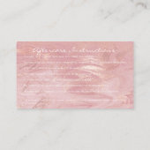 アフターケアの指示ラッシュスタジオピンクマーブル 名刺 (裏面)